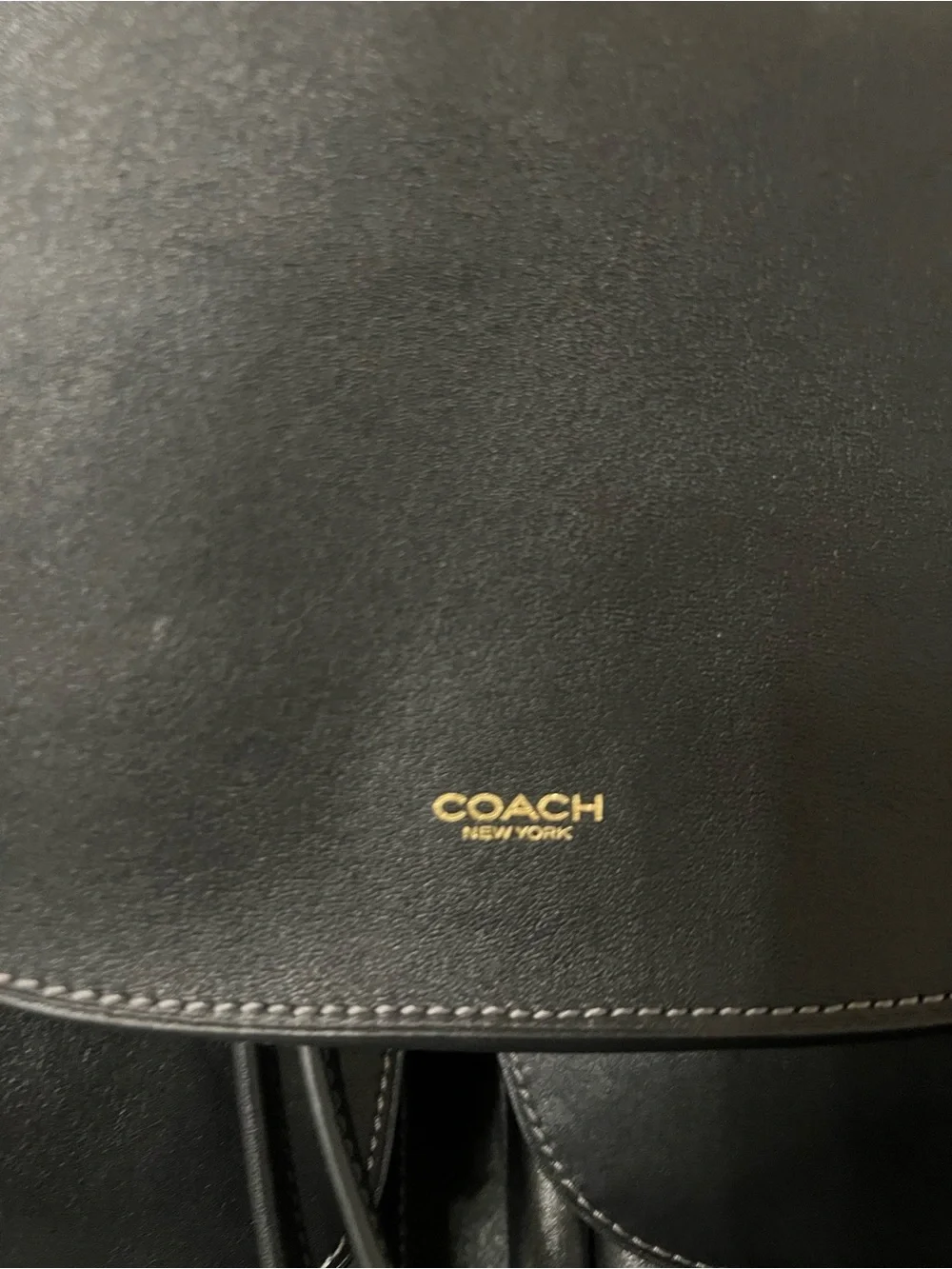 Coach Crosby Black Leather Flap Backpack with Front Pockets